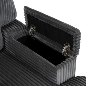 Pihenőfotel szürke színben, kordbársony kárpittal NEO