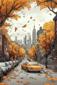 Canvas Vászonkép New York Város Usa Manhattan Utca Ősz 80x120