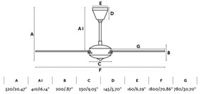 FARO 33349 - Mennyezeti ventilátor AOBA á. 180 cm + távirányító