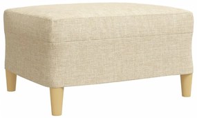 3 részes krémszínű szövet ülőgarnitúra lábtartóval/párnával