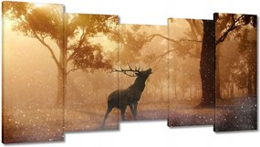 Vászonkép 150x80 Szarvas az erdőben