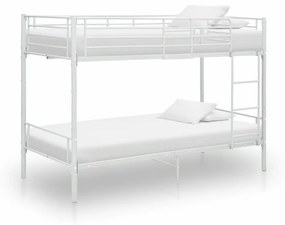 Fehér fém emeletes ágy 90 x 200 cm