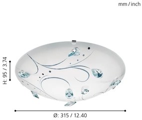 Eglo 95689 - LED Mennyezeti lámpa SORRENTA 1 LED/16W/230V