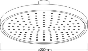 Aqualine - Fejzuhany átm. 20 cm matt fekete