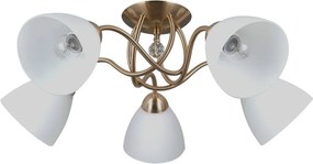 ITALUX PND-5643-5-HBR LUGANO Mennyezeti Csillár Fehér, Króm, Opál E27 IP20