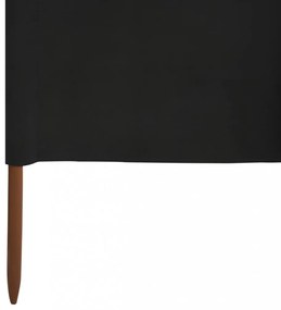 fekete szövet 6-paneles szélfogó 800 x 160 cm