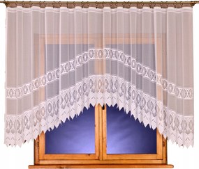 Mg Függöny jacquard 4047 Fehér 400X160 kész szalaggal