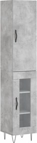 vidaXL betonszürke szerelt fa magasszekrény 34,5x34x180 cm