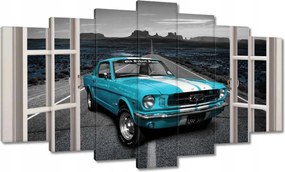 Vászonkép 140x80 Türkiz Mustang Ablak