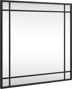 vidaXL fekete négyzet alakú vas fali tükör 50 x 50 cm