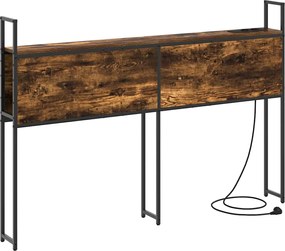 vidaXL Tárolós Fejtámla Töltő Állomással Füstölt tölgy Faanyag