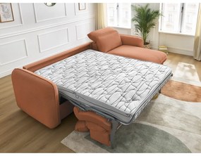 Narancssárga kinyitható sarokkanapé (variálható) Achille – Bobochic Paris