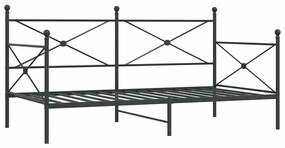 kanapéágy matrac nélkül fekete 107x203 cm acél