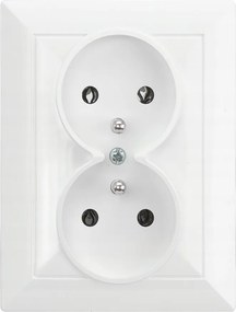 Dupla aljzat fehér Földelt aljzat Kontakt kerettel Gyöngy Abex