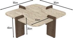 Poalla - Travertine, Walnut