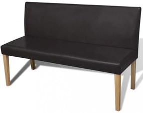 sötétbarna műbőr pad 139,5 cm
