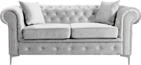 Kinyitható luxus 2-es ülés, világosszürke Velvet szövet, ROMANO