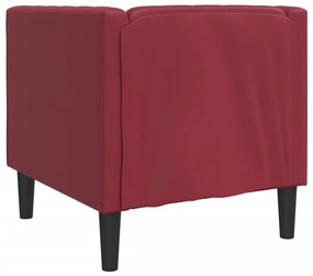 bordó műbőr Chesterfield kanapéfotel