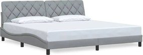 vidaXL világosszürke szövet ágykeret matrac nélkül 200 x 200 cm