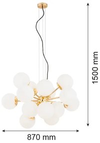 Argon 5048 - Csillár zsinóron SATELITE PLUS 15xE27/15W/230V arany