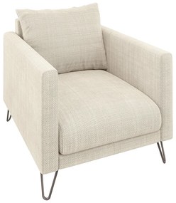 Krémszínű zsenília fotel Freya – Ropez