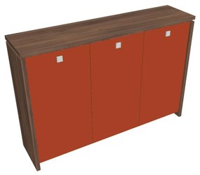 Verno közepes gardrób 188 x 46 x 130 cm, üvegajtó, dió / narancs