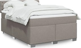 vidaXL tópszínű szövet rugós ágy matraccal 140 x 190 cm