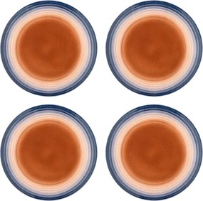Kék-narancssárga desszertes kőedény tányér készlet 4 db-os ø 20,5 cm Tatum – Bloomingville