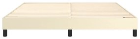 krémszínű műbőr rugós ágykeret 160x200 cm