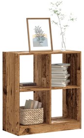antik fa színű szerelt fa könyvespolc 68,5 x 32 x 75 cm
