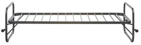 Fekete fém összecsukható egyszemélyes ágy ágyráccsal 90x200 cm Lucy – WOOOD
