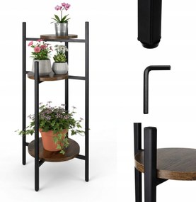 Loft álló virágágyás Magas 81cm Virágtartó állvány Polcok