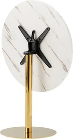 Étkezőasztal, világos márvány/gold króm - arany, átmérő 80 cm, LAMONT