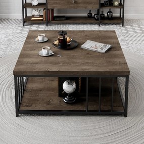 Dohányzóasztal Zenn - Walnut, Black
