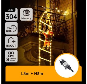 Aigostar - Kültéri karácsonyi LED dekoráció 304xLED/3,6W/230V/8 funkciós 3m IP44 meleg fehér