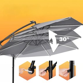 Deuba LED napernyő Mali Ø350 cm - antracit
