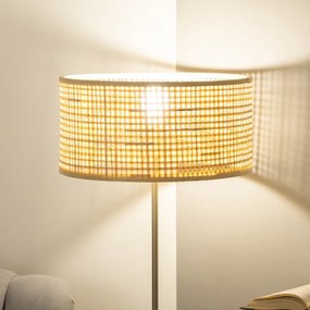 Brilagi - LED állólámpa CERIA 1xE27/40W/230V átm. 25 cm bambusz/matt króm