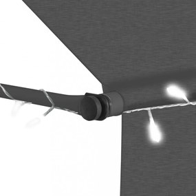 antracitszürke kézzel feltekerhető LED-es napellenző 100 cm