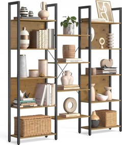 Artisan fém álló könyvespolc-fekete nagy tágas széles loft könyvespolc