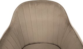 Dizájnos fotel, szürkésbarna Taupe Velvet anyag, ZIRKON