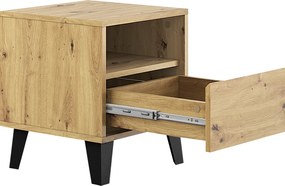 Éjjeliszekrény, artisan tölgy, BOGAN NEW 1S