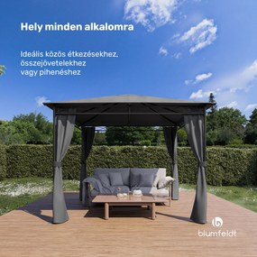 Blumfeldt Mondo, kerti pavilon, partisátor, acél, poliészter, sötétszürke