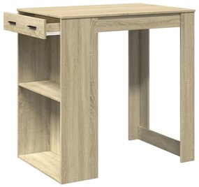 sonoma tölgy színű szerelt fa bárasztal 102 x 70 x 103,5 cm