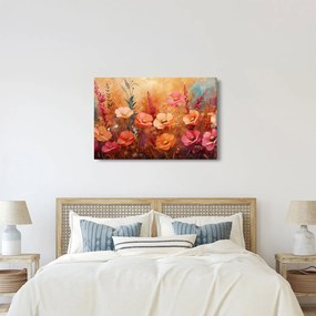 Kép - Virágos rét, festmény (90x60 cm)