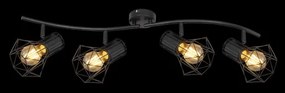 Globo 54017-4 Spotlámpa fém fekete rácsos búrával. HxSZxM:800x225x190, exkl. 4xE27 40W 230V