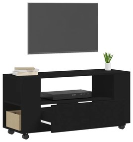 fekete szerelt fa TV-szekrény 102x34,5x43 cm