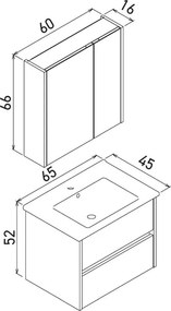 Arno mosdószekrény, 65 cm – TR785PNC1508