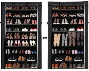 MATIS 88x160 cm fekete textilszekrény polcokkal