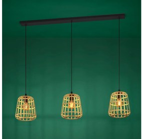 Eglo 390153 - Csillár zsinóron MONTEZUELO 3xE27/40W/230V bambusz