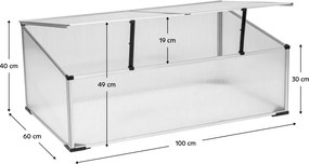 Kerti üvegház/melegágy, polikarbonát, 100x60x30 cm, LENSAR